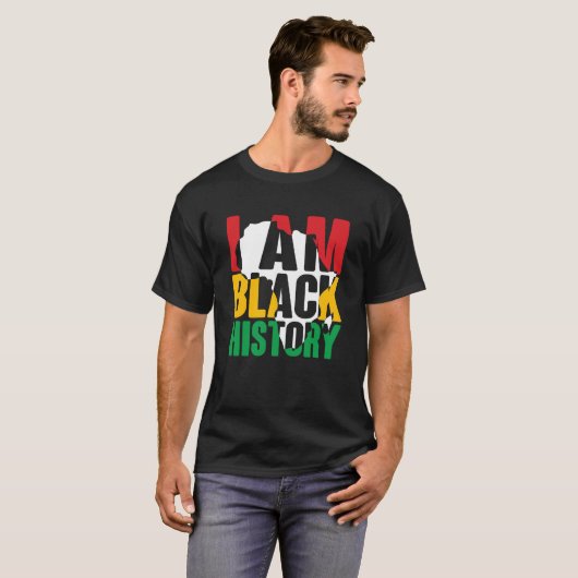 Ik ben Zwarte Geschiedenis Shirt, Zwarte Geschiede T-shirt (Voorkant volledig)