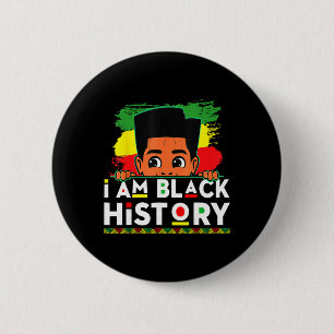 Ik ben Zwarte Geschiedenis T-shirt voor kinderen j Ronde Button 5,7 Cm