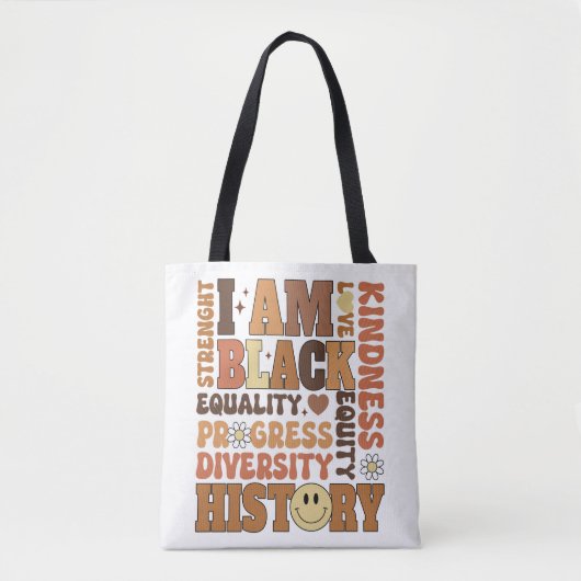IK BEN ZWARTE GESCHIEDENIS TOTE BAG (Voorkant)