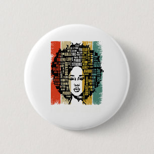 Ik Ben Zwarte Geschiedenis Vrouwen Meisjes Zwarte  Ronde Button 5,7 Cm
