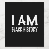 Ik ben zwarte geschiedenis wijn etiket (Enkel label)
