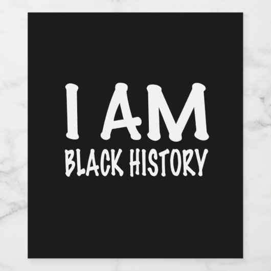 Ik ben zwarte geschiedenis wijn etiket (Enkel label)