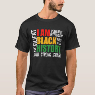 Ik ben zwarte geschiedenis, zwarte geschiedenis, m t-shirt