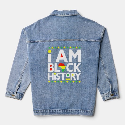 Ik ben Zwarte Geschiedenis Zwarte Geschiedenis Maa Denim Jacket (Achterkant)
