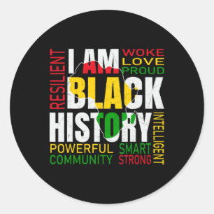 Ik ben Zwarte Geschiedenis Zwarte Geschiedenis Maa Ronde Sticker