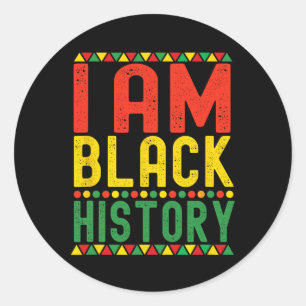 Ik ben Zwarte Geschiedenis Zwarte Geschiedenis Maa Ronde Sticker