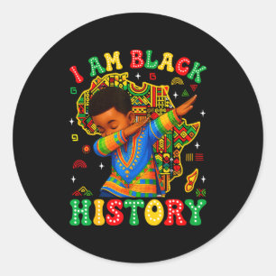 Ik ben zwarte geschiedenis zwarte geschiedenis maa ronde sticker