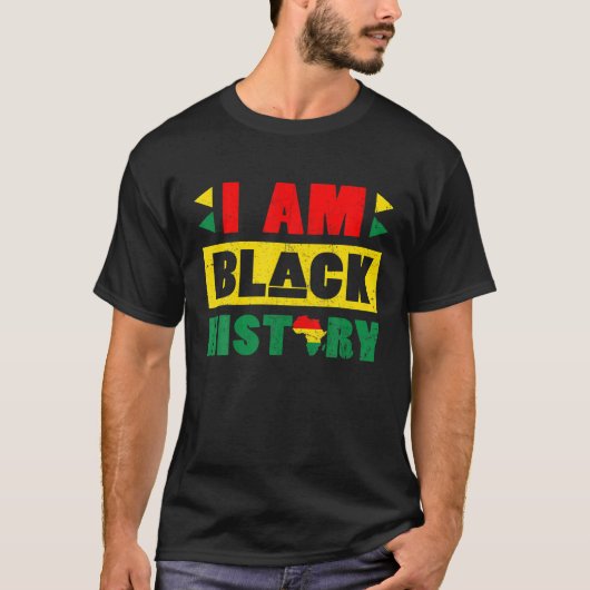 Ik ben zwarte geschiedenismaand feb 2022 Afrikaans T-shirt (Voorkant)