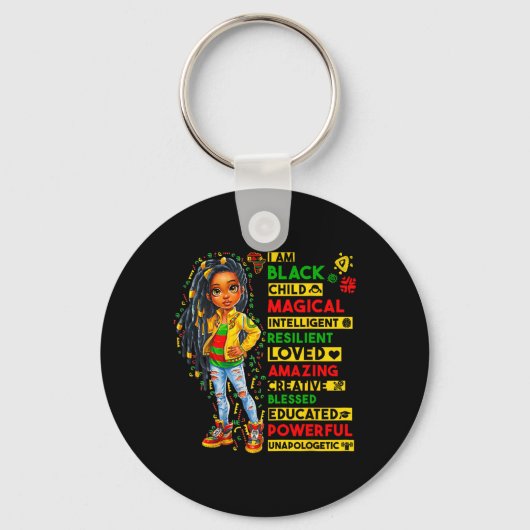 Ik ben Zwarte Kinder Geschiedenis Maand Afro-Ameri Sleutelhanger (Voorkant)