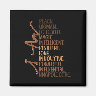 Ik ben zwarte vrouw opgeleid Melanin Black History Magneet