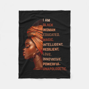 Ik Ben Zwarte Vrouw Opgeleide Magie Intelligente M Fleece Deken