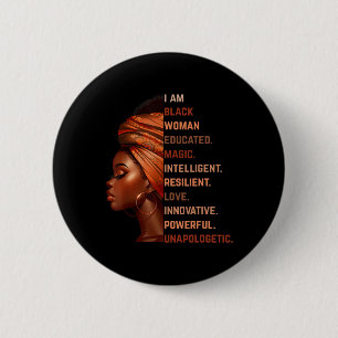 Ik Ben Zwarte Vrouw Opgeleide Magie Intelligente M Ronde Button 5,7 Cm