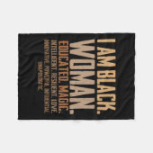 Ik Ben Zwarte Vrouw Opgeleide Magie Junenth Black  Fleece Deken (Voorkant (Horizontaal))