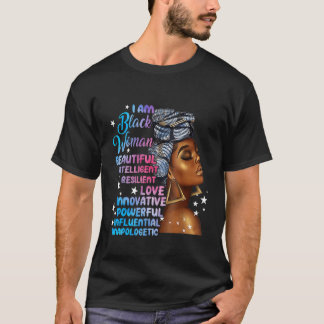 Ik ben Zwarte Vrouw Zwarte Geschiedenis Maand Afro T-shirt