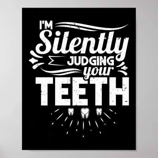 Ik beoordeel in stilte tanden tandarts poster (Voorkant)