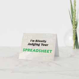 Ik beoordeel in stilte uw spreadsheet, accountant bedankkaart