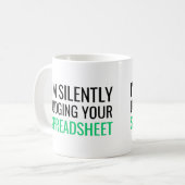Ik beoordeel je spreadsheet in stilte koffiemok (Voorkant links)