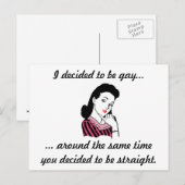 "Ik besloot om Gay te zijn..." BRIEFKAART - (Voorkant / Achterkant)