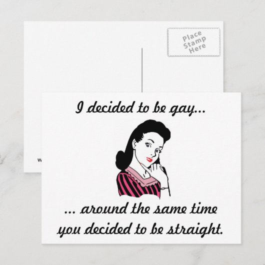 "Ik besloot om Gay te zijn..." BRIEFKAART -  (Voorkant / Achterkant)