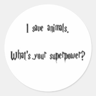 Ik bespaar dieren ronde sticker