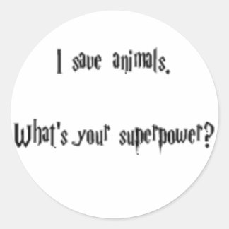 Ik bespaar dieren ronde sticker