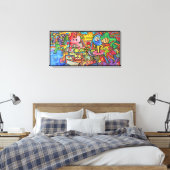 Ik besta door Squid Fear City (2.5) Canvas Afdruk (Insitu (Slaapkamer))