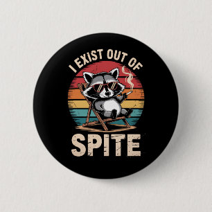 Ik Besta Uit Wrok Grappige Wasbeer Vintage Ronde Button 5,7 Cm