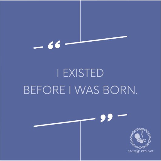 Ik bestond voor mijn geboorte sticker (Voorkant)