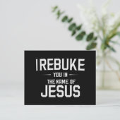 Ik Bestraf U In De Naam Van Jezus Briefkaart (Staand voorkant)