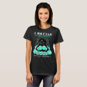 Ik bestrijd Scleroderma bewustzijn kat T-shirt (Voorkant volledig)