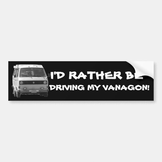 IK BESTUURT MIJN VANAGON. BUMPERSTICKER (Voorkant)