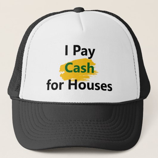 Ik betaal contant voor huizen trucker pet (Voorkant)
