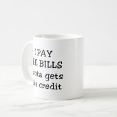 Ik betaal de rekeningen koffiemok (Voorkant links)