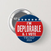 Ik betreur het en ik stem - Donald Trump 2016 Ronde Button 5,7 Cm (Voorkant /achterkant)