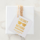 Ik betreur niets Bachelorette Party Hangover Folie Bedankjes Labels (Met doos)