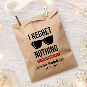 Ik betreur niets Bachelorette Party Hangover Kit Bedankzakje