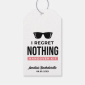 Ik betreur niets Bachelorette Party Hangover Kit Cadeaulabel (Achterkant)