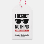 Ik betreur niets Bachelorette Party Hangover Kit Cadeaulabel (Achterkant)