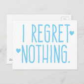 Ik betreur niets briefkaart (Voorkant / Achterkant)