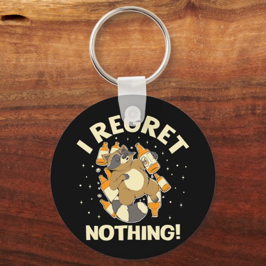 Ik betreur niets van Raccoon Lover Trash Panda Sleutelhanger (Voorkant)