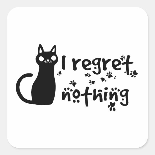 ik betreur niets vierkante sticker (Voorkant)