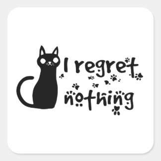 ik betreur niets vierkante sticker