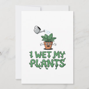 Ik bevochtig mijn Planten - Grappig tuinontwerp Feestdagenkaart