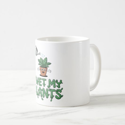 Ik bevochtig mijn Planten - Grappig tuinontwerp Koffiemok (Voorkant rechts)