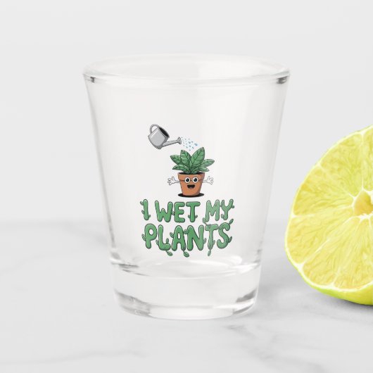 Ik bevochtig mijn Planten - Grappig tuinontwerp Shot Glas (Voorkant)