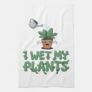Ik bevochtig mijn Planten - Grappig tuinontwerp Theedoek