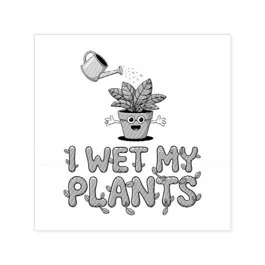 Ik bevochtig mijn Planten - Grappig tuinontwerp Zelfinktende Stempel (Design)