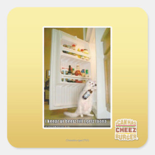 Ik bewaar onze bieren vierkante sticker