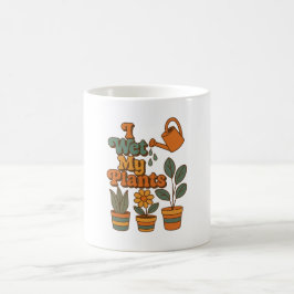 Ik bewater mijn planten – Retro 70s strepen Koffiemok
