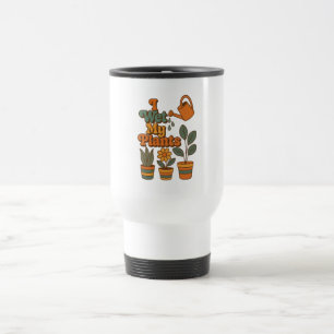 Ik bewater mijn planten – Retro 70s strepen Reisbeker